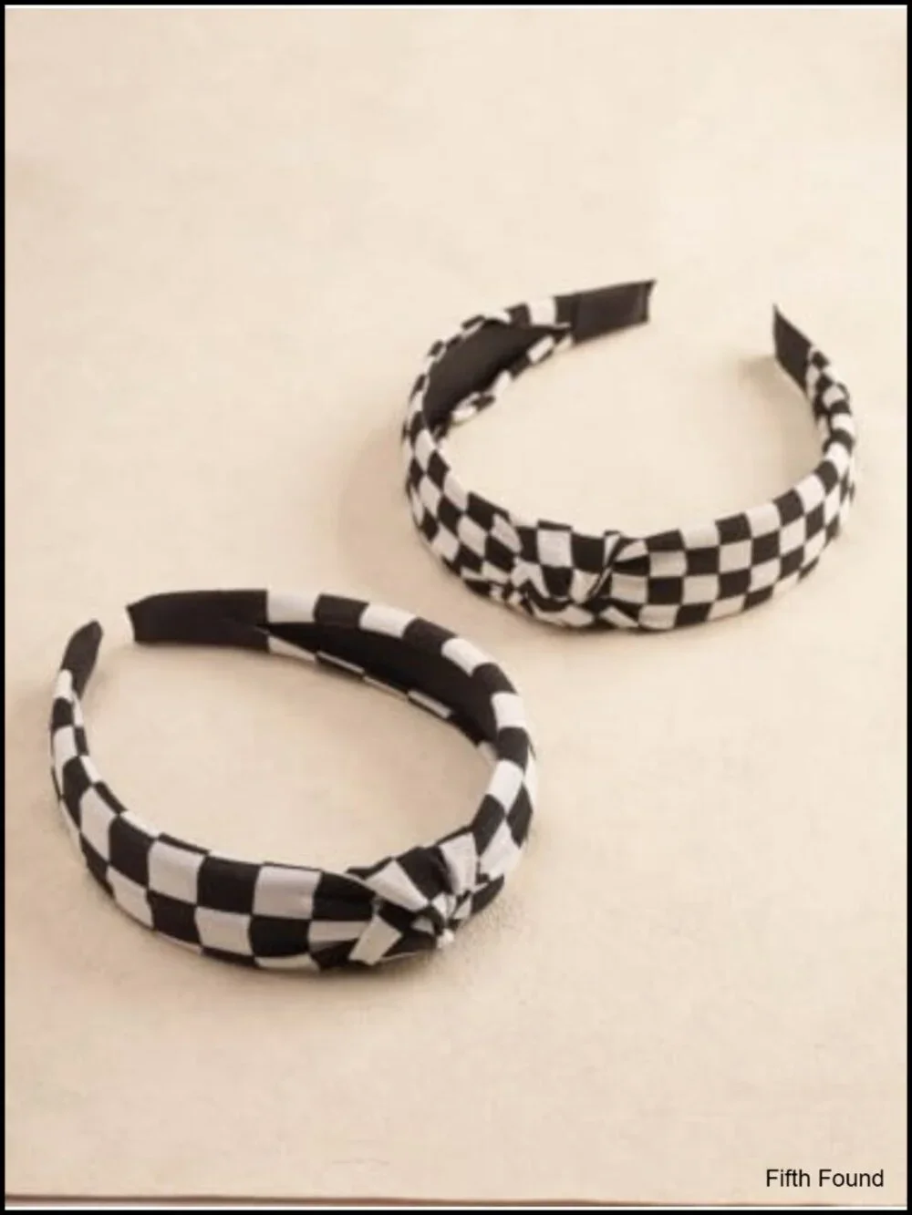 2pcs Checkered Headband, Gothic Punk Grunge Hair Accessory, Twist Knot